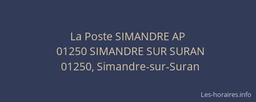 La Poste SIMANDRE AP