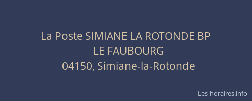 La Poste SIMIANE LA ROTONDE BP