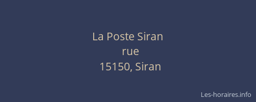 La Poste Siran