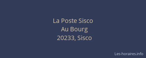 La Poste Sisco