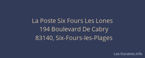 La Poste Six Fours Les Lones