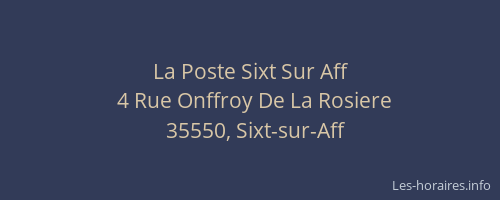 La Poste Sixt Sur Aff
