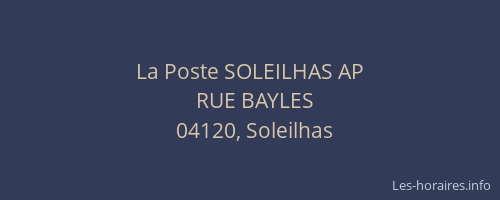 La Poste SOLEILHAS AP