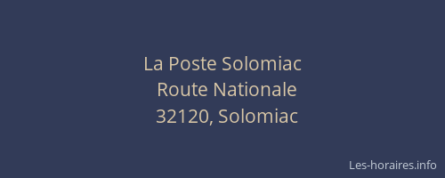 La Poste Solomiac