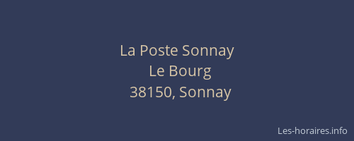 La Poste Sonnay