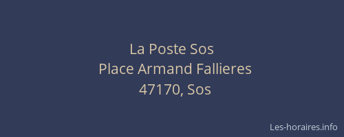 La Poste Sos