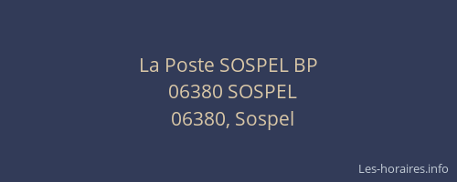 La Poste SOSPEL BP