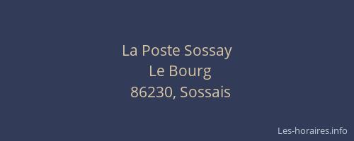 La Poste Sossay