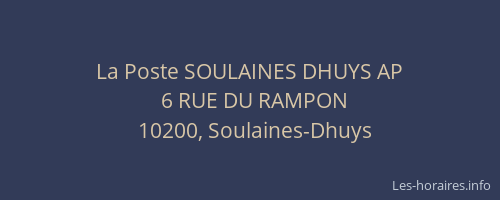 La Poste SOULAINES DHUYS AP