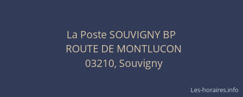 La Poste SOUVIGNY BP