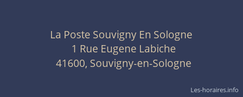 La Poste Souvigny En Sologne