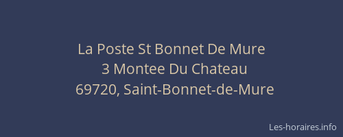 La Poste St Bonnet De Mure