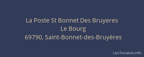 La Poste St Bonnet Des Bruyeres