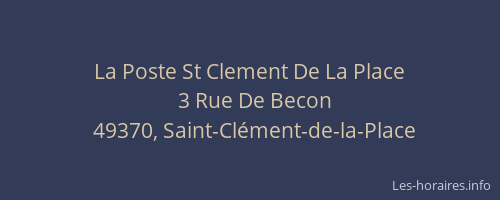 La Poste St Clement De La Place