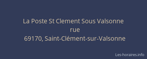 La Poste St Clement Sous Valsonne