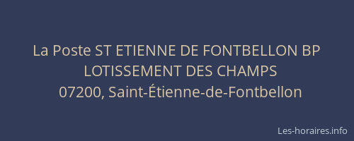 La Poste ST ETIENNE DE FONTBELLON BP
