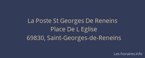 La Poste St Georges De Reneins