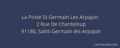 La Poste St Germain Les Arpajon