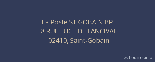 La Poste ST GOBAIN BP
