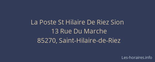 La Poste St Hilaire De Riez Sion