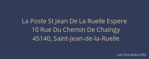 La Poste St Jean De La Ruelle Espere