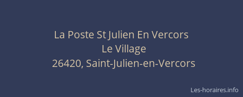 La Poste St Julien En Vercors