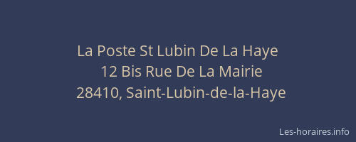 La Poste St Lubin De La Haye