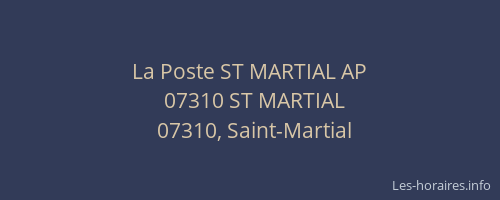 La Poste ST MARTIAL AP