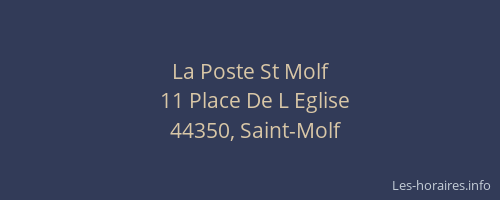 La Poste St Molf