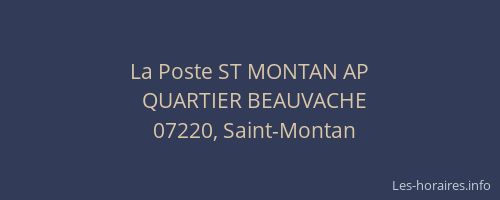 La Poste ST MONTAN AP
