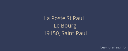 La Poste St Paul