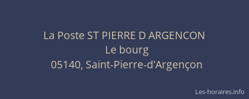 La Poste ST PIERRE D ARGENCON