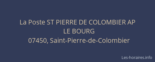 La Poste ST PIERRE DE COLOMBIER AP
