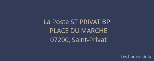 La Poste ST PRIVAT BP