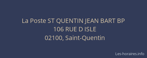 La Poste ST QUENTIN JEAN BART BP