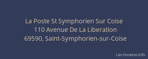 La Poste St Symphorien Sur Coise