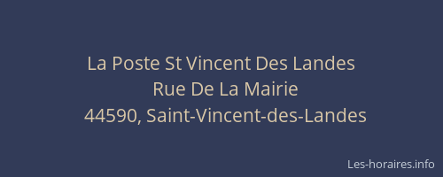 La Poste St Vincent Des Landes