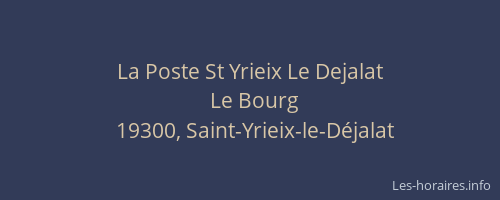 La Poste St Yrieix Le Dejalat