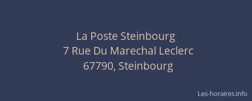 La Poste Steinbourg