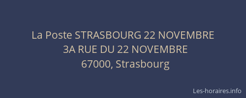 La Poste STRASBOURG 22 NOVEMBRE