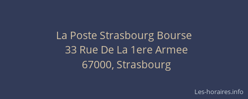La Poste Strasbourg Bourse