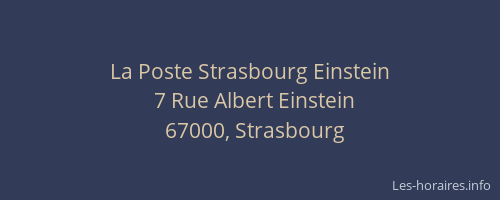 La Poste Strasbourg Einstein