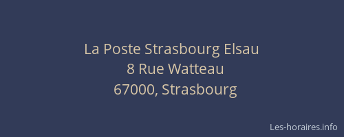 La Poste Strasbourg Elsau
