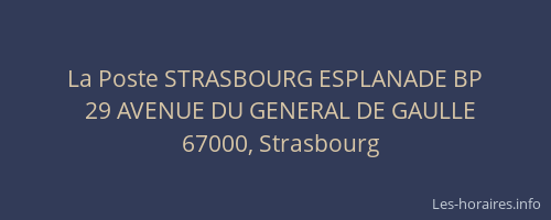La Poste STRASBOURG ESPLANADE BP