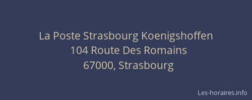 La Poste Strasbourg Koenigshoffen