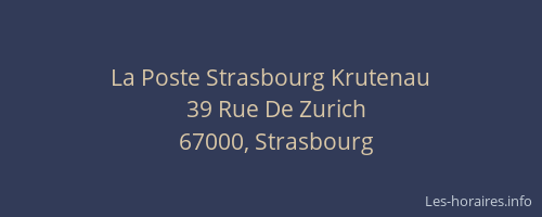 La Poste Strasbourg Krutenau