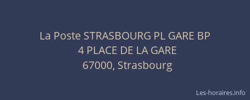 La Poste STRASBOURG PL GARE BP