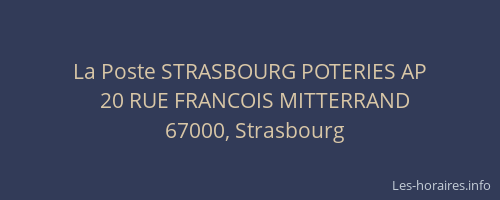La Poste STRASBOURG POTERIES AP