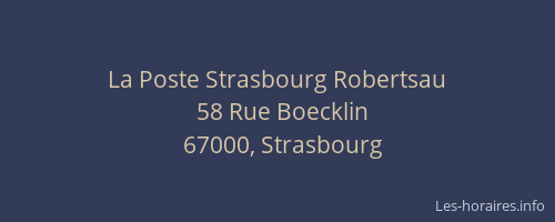 La Poste Strasbourg Robertsau