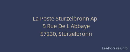 La Poste Sturzelbronn Ap